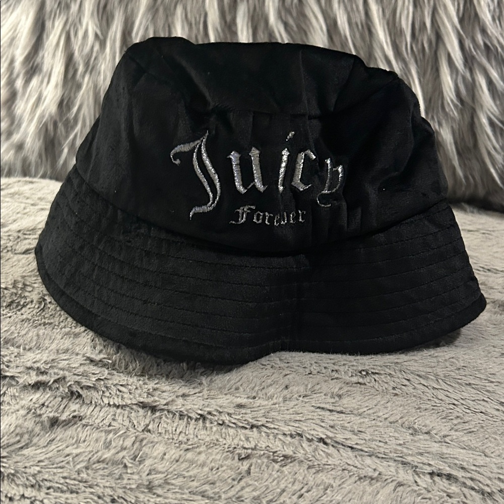 Juicy Couture Black Embroidered Bucket Hat